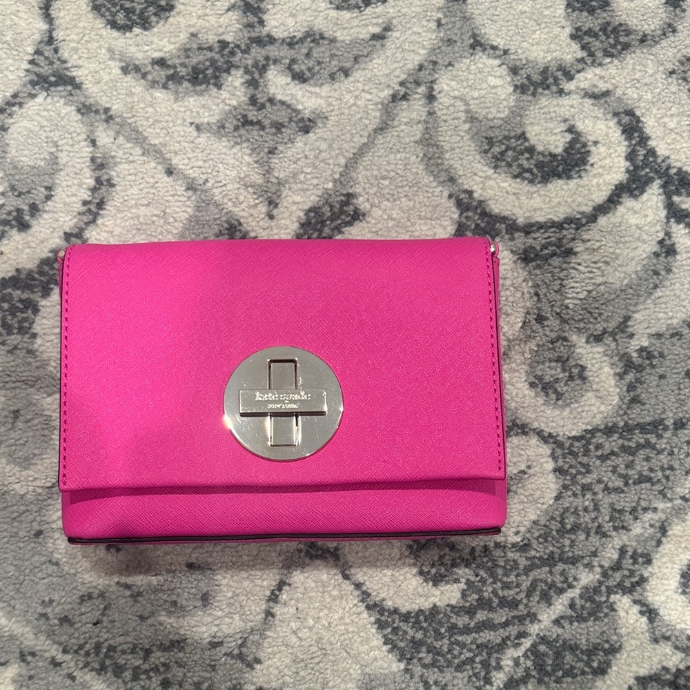 Kate Spade Pink Wallet with Silver Clasp